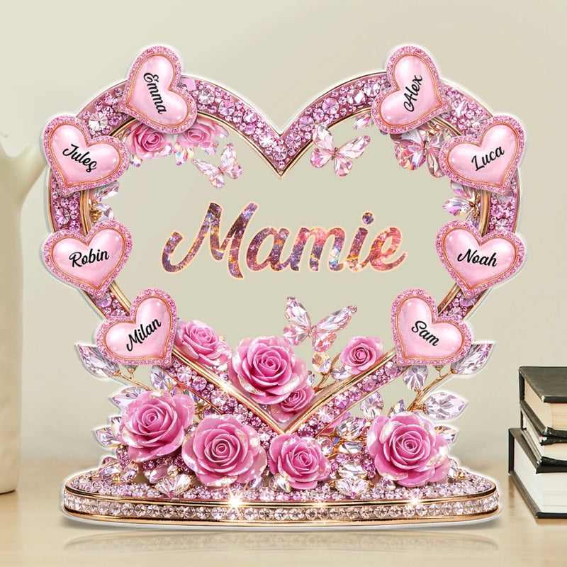 Plaque Acrylique Personnalisée – Cadeau Pour Mamie – Liées Par L’Amour
