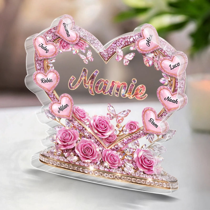Plaque Acrylique Personnalisée – Cadeau Pour Mamie – Liées Par L’Amour