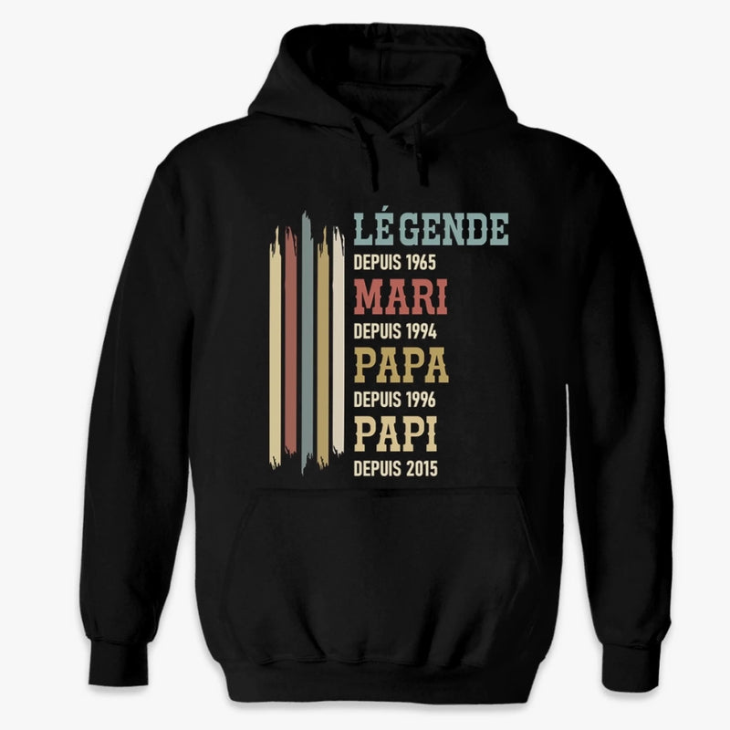 T-Shirt Unisexe Personnalisé – Cadeau Pour Papi, Papa – À Jamais Notre Grand-père Adoré