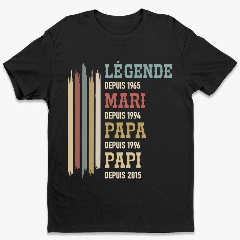 T-Shirt Unisexe Personnalisé – Cadeau Pour Papi, Papa – À Jamais Notre Grand-père Adoré