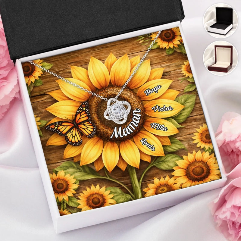 Collier Nœud D’Amour Personnalisé – Cadeau Pour Maman, Mamie – Un Lien D’Amour Inébranlable