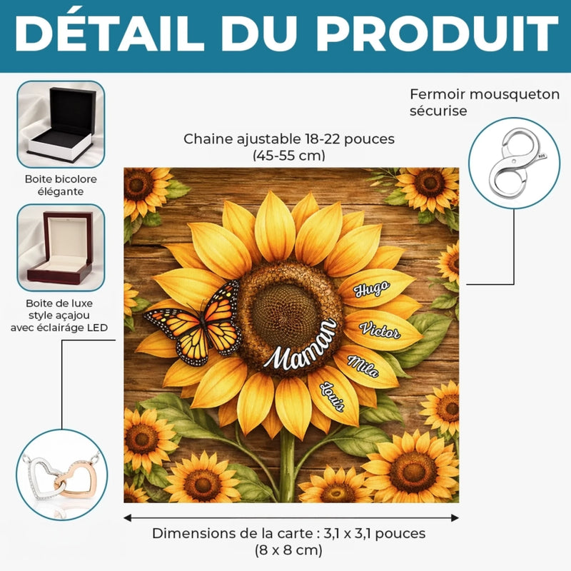 Collier Nœud D’Amour Personnalisé – Cadeau Pour Maman, Mamie – Un Lien D’Amour Inébranlable