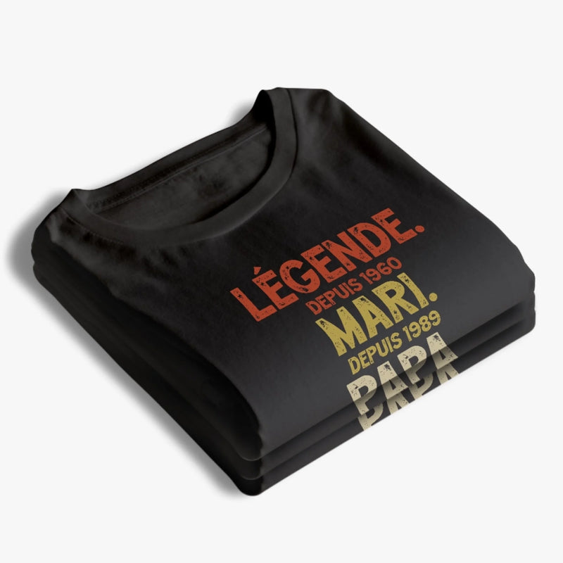 T-Shirt Unisexe Personnalisé – Cadeau Pour Papi, Papa – L’Amour D’Un Papa, La Fierté D’Un Papi
