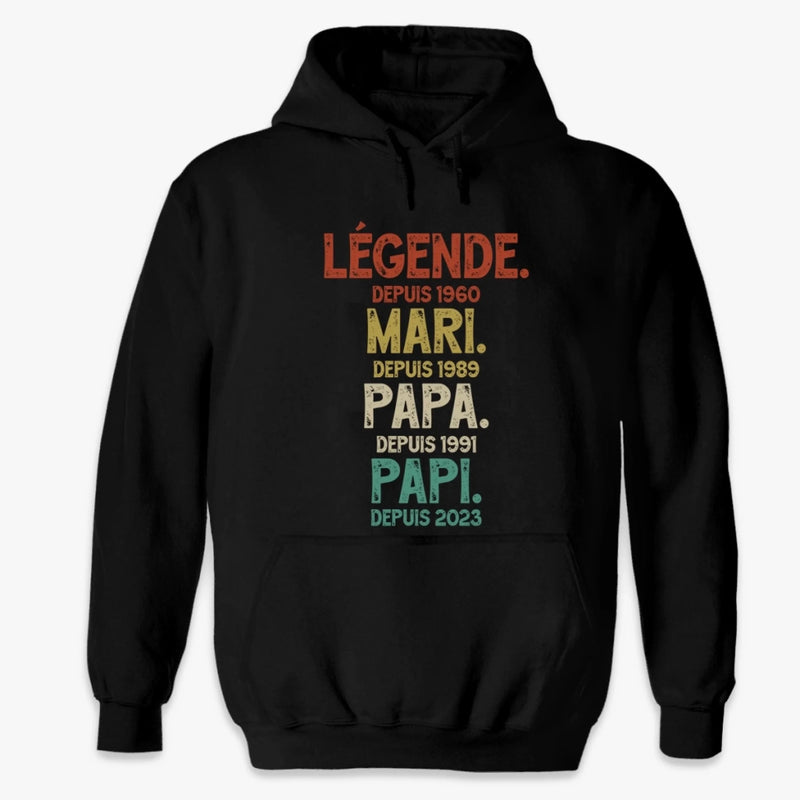 T-Shirt Unisexe Personnalisé – Cadeau Pour Papi, Papa – L’Amour D’Un Papa, La Fierté D’Un Papi