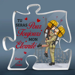 Plaque Acrylique En Forme De Puzzle Personnalisée – Cadeaux D’Anniversaire De Mariage Pour Mari Et Femme, Lui Et Elle – Tu Seras Pour Toujours Mon Éternité