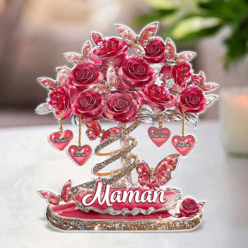 Plaque Acrylique Personnalisée – Cadeau Pour Mamie, Maman – Ce Qui Nous Fait Grandir