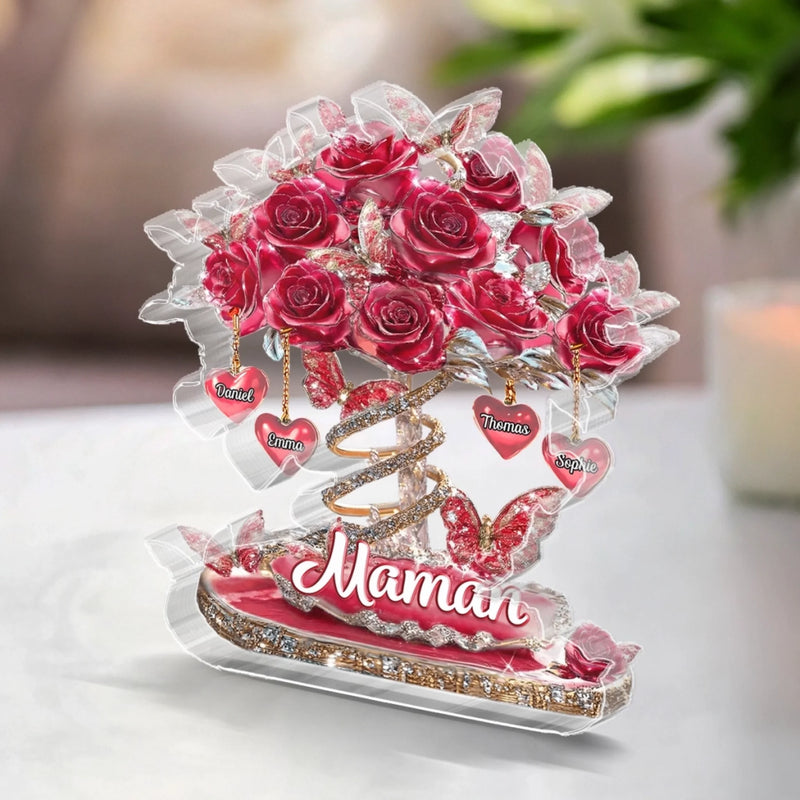 Plaque Acrylique Personnalisée – Cadeau Pour Mamie, Maman – Ce Qui Nous Fait Grandir