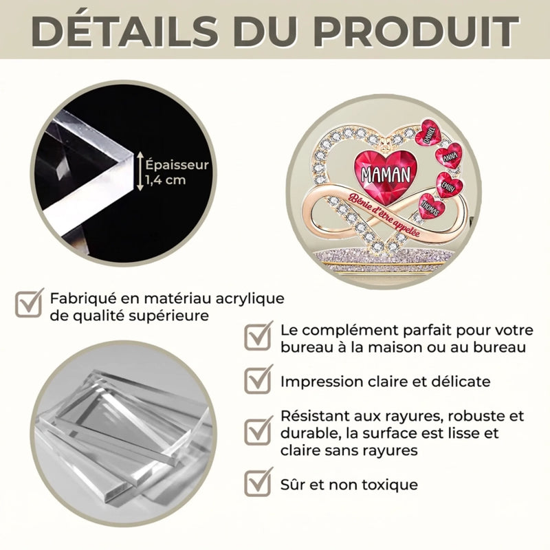 Plaque Acrylique Personnalisée – Cadeau Pour Mamie, Maman – Transmettre, Aimer, Se Souvenir