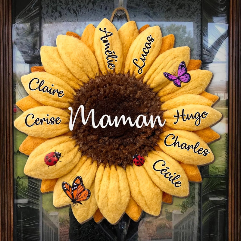 Panneau En Bois Personnalisé – Cadeau Pour Maman, Mamie – Bénis De T’Avoir Dans Nos Vies