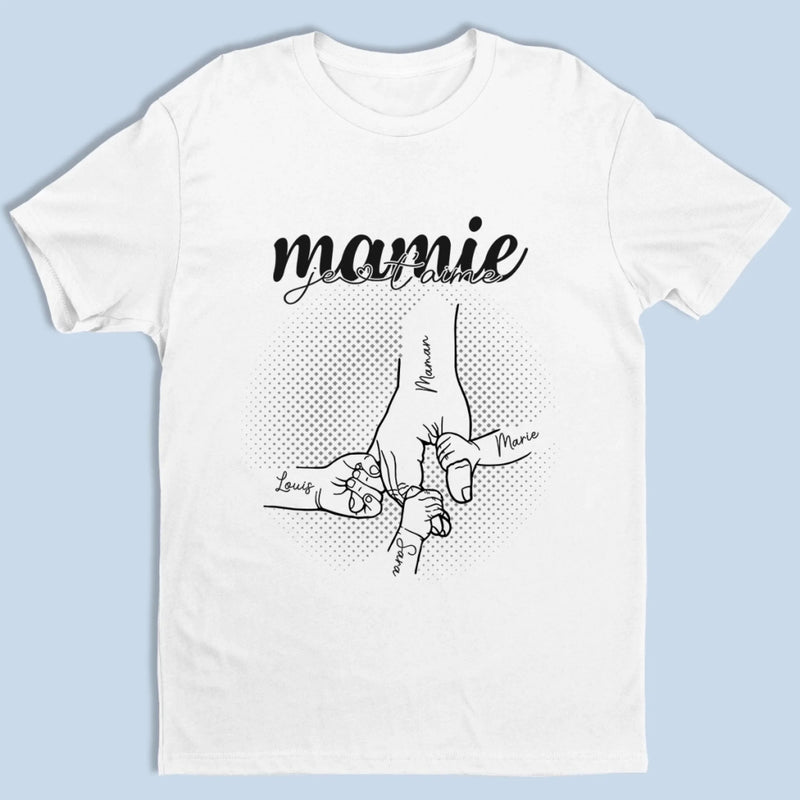 T-Shirt Unisexe Personnalisé – Cadeau Pour Maman, Mamie - L’amour Commence Avec Mamie