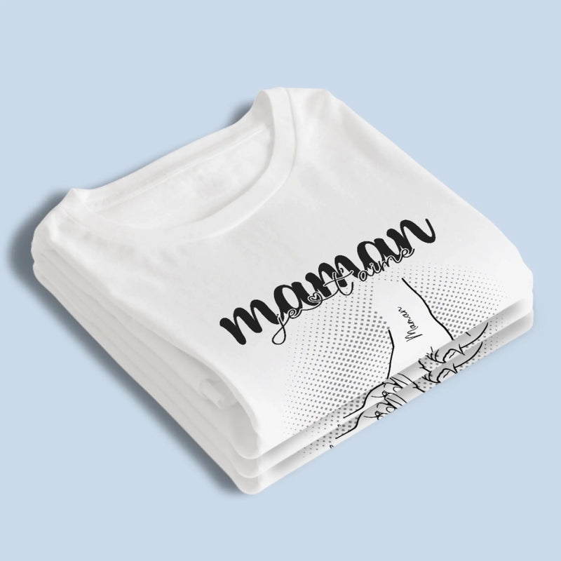 T-Shirt Unisexe Personnalisé – Cadeau Pour Maman, Mamie - L’amour Commence Avec Mamie