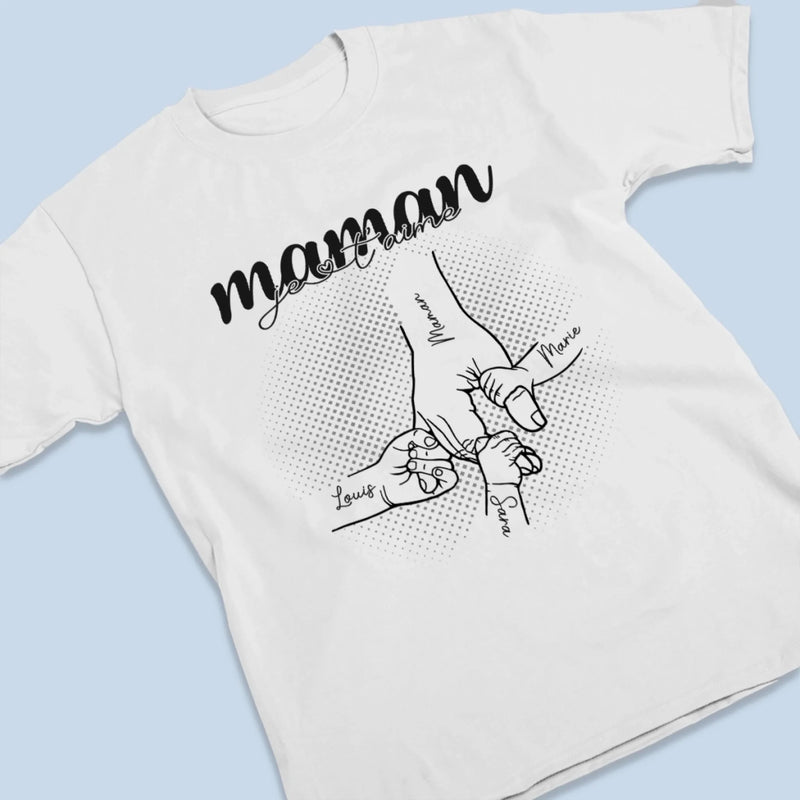 T-Shirt Unisexe Personnalisé – Cadeau Pour Maman, Mamie - L’amour Commence Avec Mamie