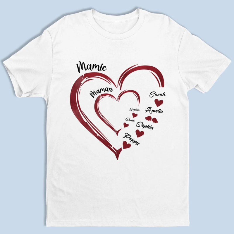 T-Shirt Unisexe Personnalisé – Cadeau Pour Mamie - L’amour Commence Avec Mamie