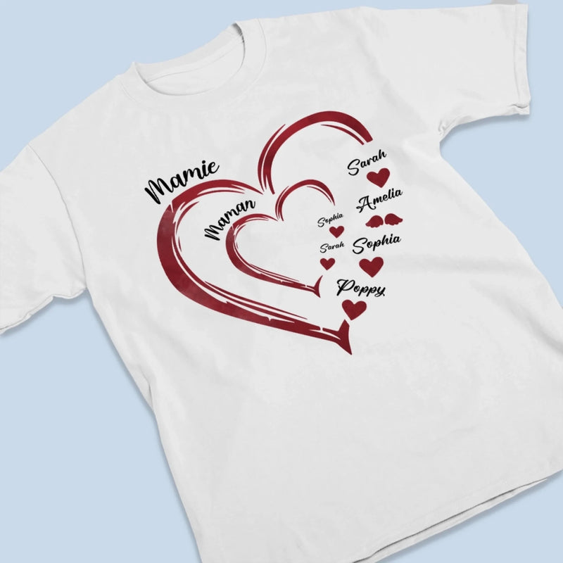 T-Shirt Unisexe Personnalisé – Cadeau Pour Mamie - L’amour Commence Avec Mamie