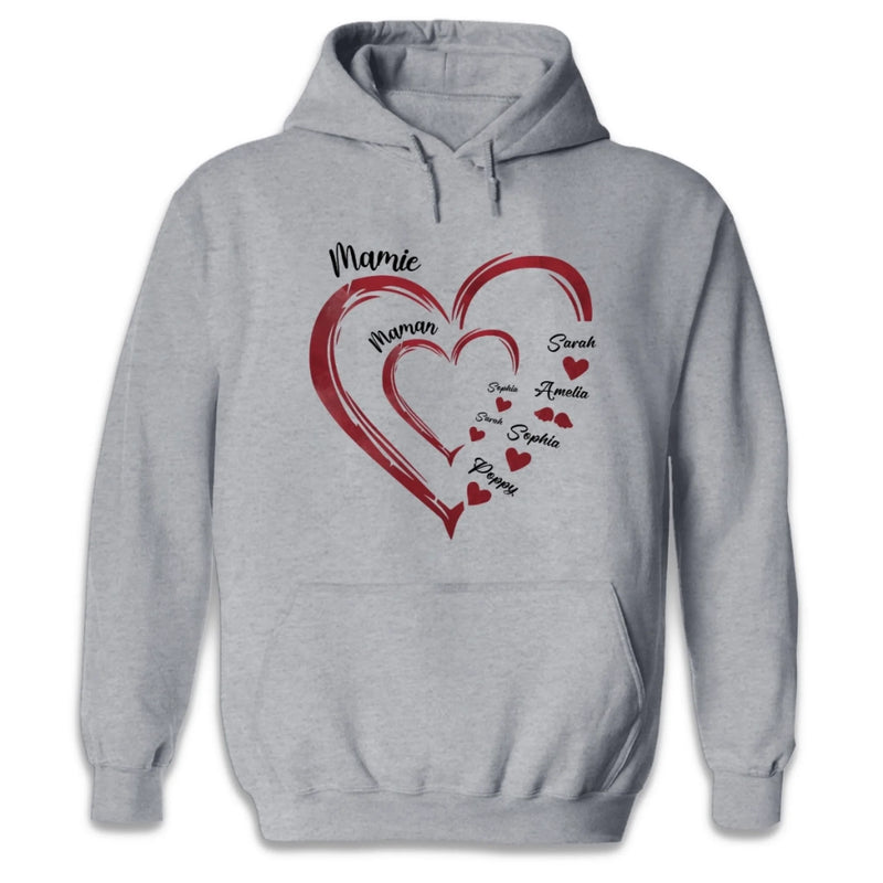 T-Shirt Unisexe Personnalisé – Cadeau Pour Mamie - L’amour Commence Avec Mamie