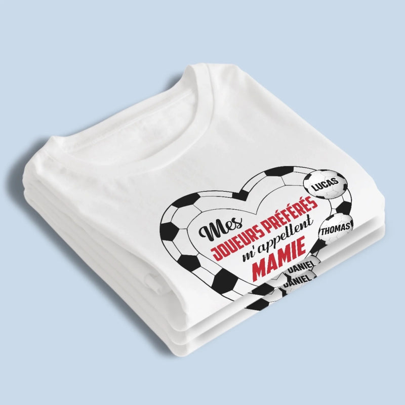 T-Shirt Unisexe Personnalisé – Cadeau Pour Mamie, Papi – Mes Joueurs Préférés