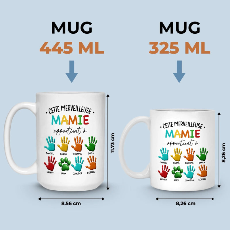 Mug Personnalisé – Cadeau Pour Mamie – L’Amour De Mamie Ne Vieillit Jamais