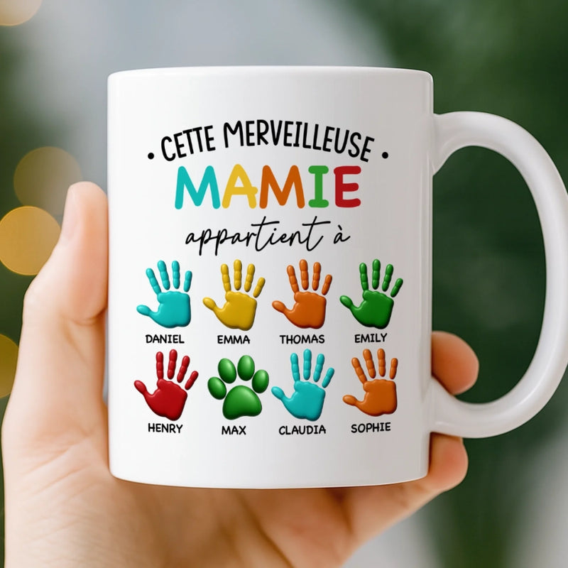 Mug Personnalisé – Cadeau Pour Mamie – L’Amour De Mamie Ne Vieillit Jamais