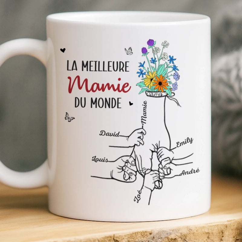 Mug Personnalisé – Cadeau Pour Mamie – Mamie Un Cœur Plein D’Amour