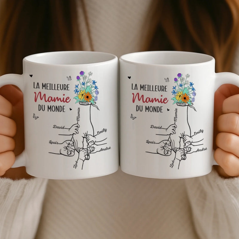 Mug Personnalisé – Cadeau Pour Mamie – Mamie Un Cœur Plein D’Amour