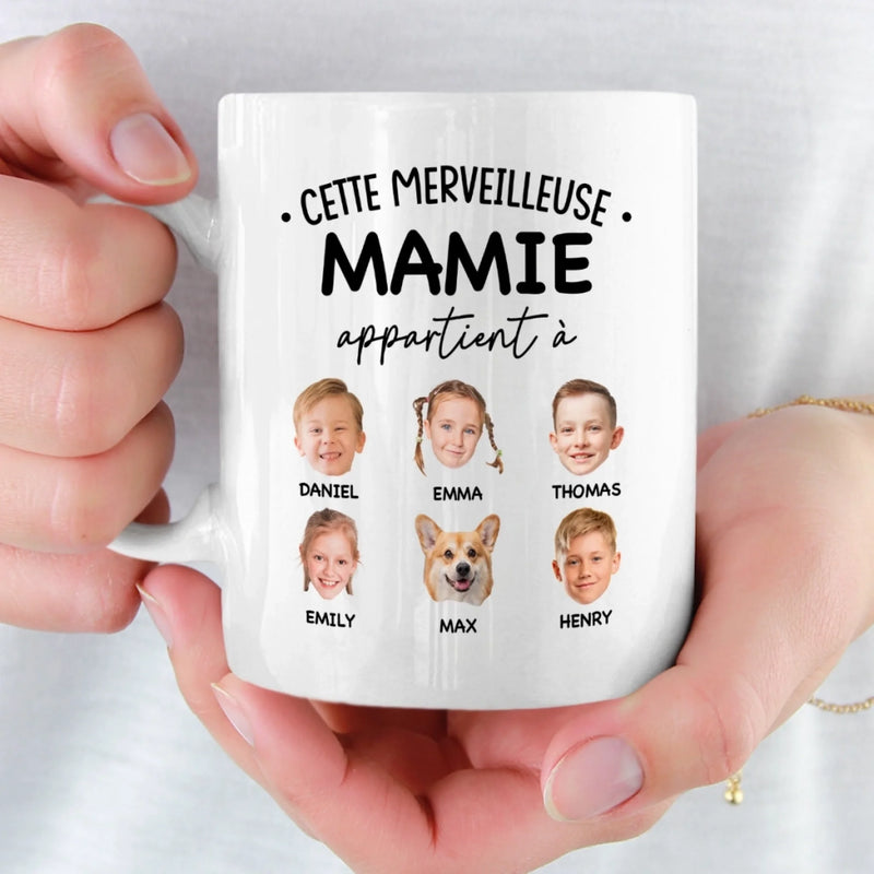 Mug Personnalisé – Cadeau Pour Mamie – Grâce À Mamie L’Amour Grandit