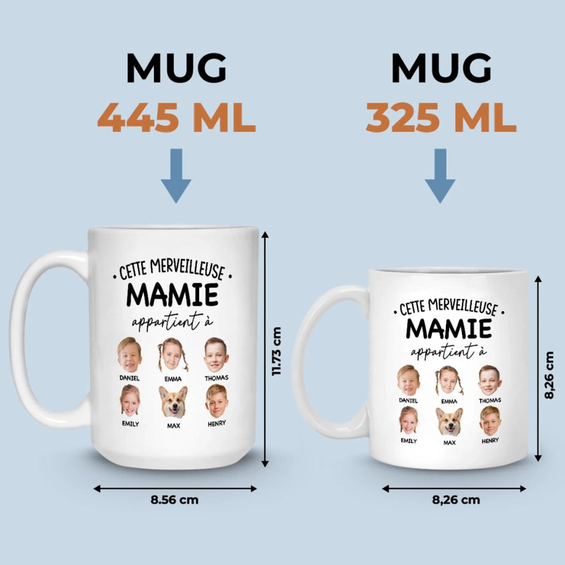 Mug Personnalisé – Cadeau Pour Mamie – Grâce À Mamie L’Amour Grandit