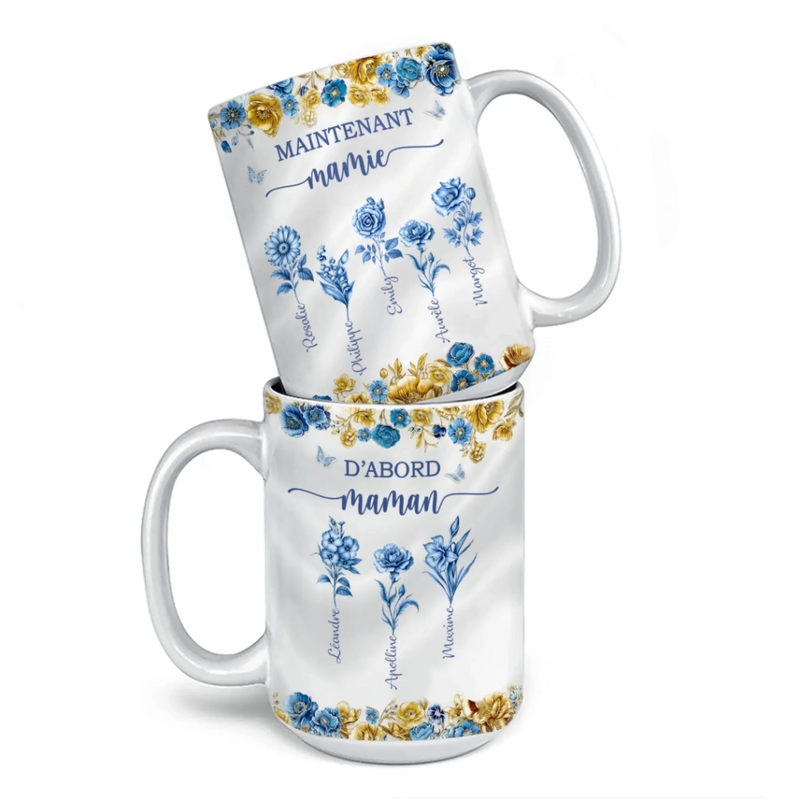 Mug Personnalisé – Cadeau Pour Mamie – Avec Mamie Tout Devient Magique