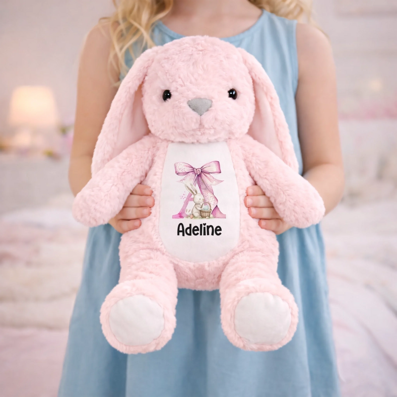 Peluche Lapin Personnalisée – Cadeau De Pâques Pour Bébé – Le Premier Doudou