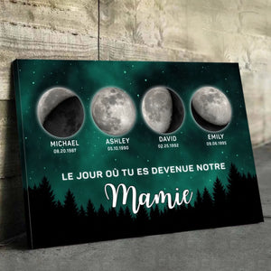 Toile Horizontale Personnalisée – Cadeaux Pour Mamie, Maman – Grâce À Mamie L’Amour Grandit