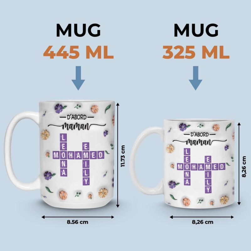 Mug Effet 3D Imprimé Personnalisé – Cadeau Pour Mamie – Avec Mamie Tout Est Plus Beau