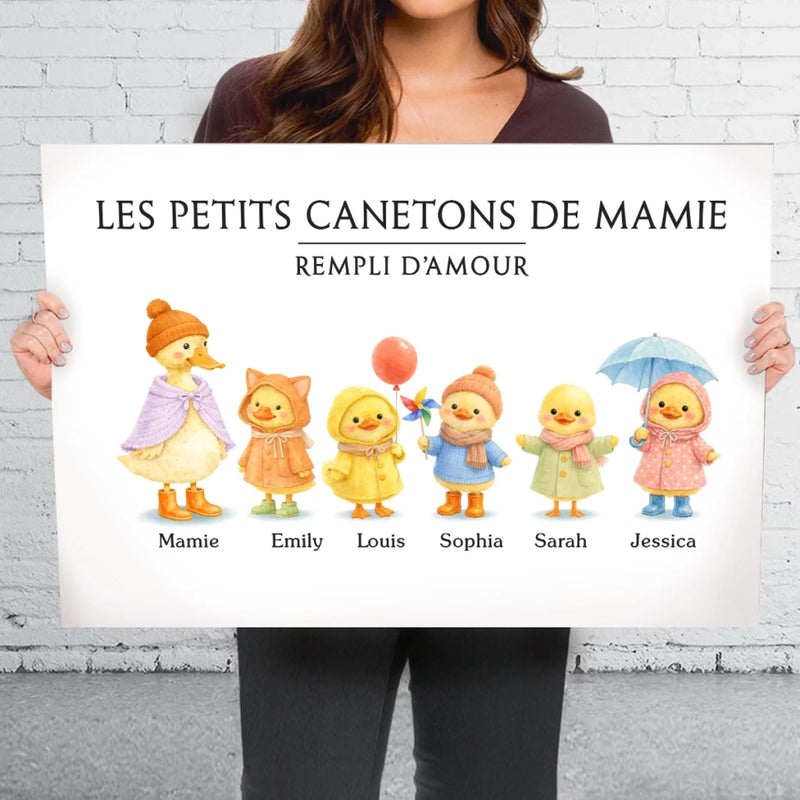 Toile Horizontale Personnalisée – Cadeaux Pour Mamie, Maman – Les Troupeaux D'amour De Mamie