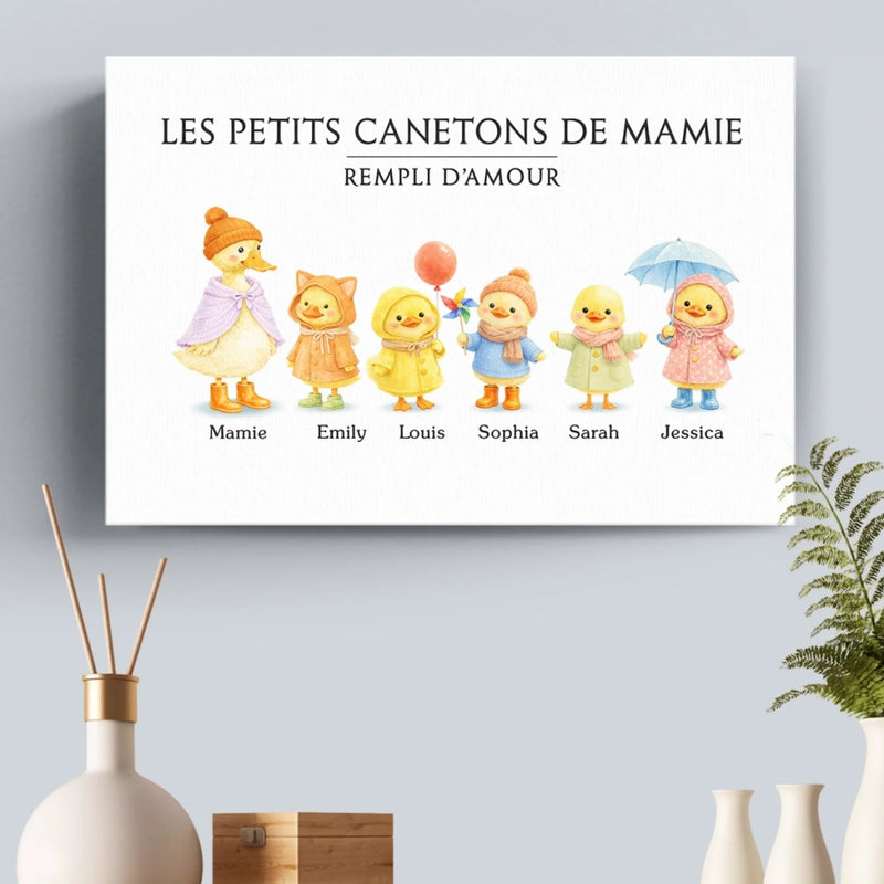 Toile Horizontale Personnalisée – Cadeaux Pour Mamie, Maman – Les Troupeaux D'amour De Mamie