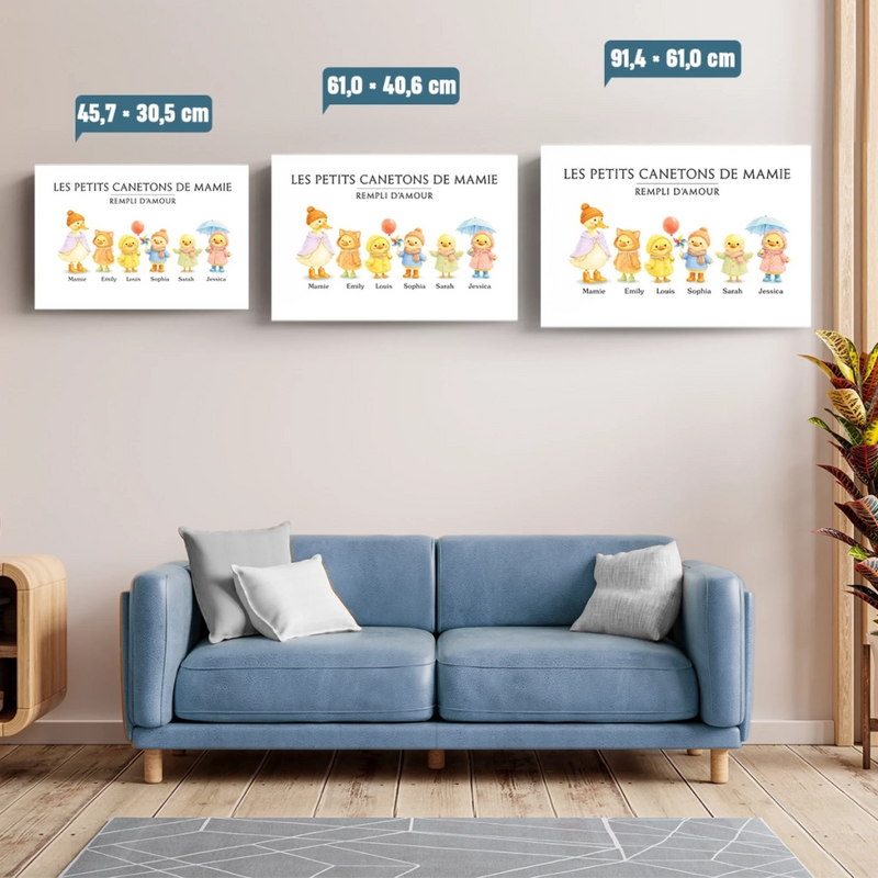 Toile Horizontale Personnalisée – Cadeaux Pour Mamie, Maman – Les Troupeaux D'amour De Mamie