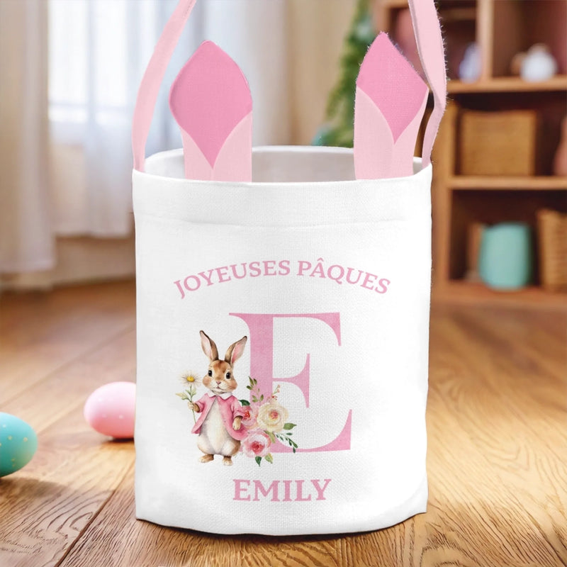Panier Lapin Personnalisé – Cadeau De Pâques Pour Enfants – Pour Ramasser Des Souvenirs Pleins De Douceur