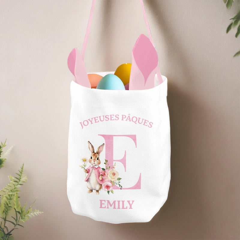 Panier Lapin Personnalisé – Cadeau De Pâques Pour Enfants – Pour Ramasser Des Souvenirs Pleins De Douceur