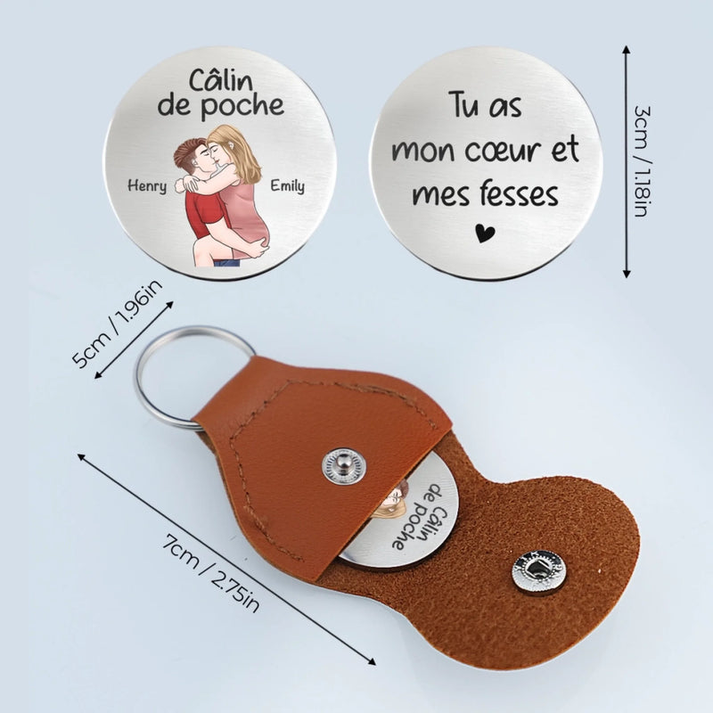 Porte-Bonheur De Poche Personnalisé – Cadeaux D’Anniversaire, De Noël Et De Mariage Pour Mari Et Femme, Lui Et Elle – Un Petit Câlin À Garder Près De Toi