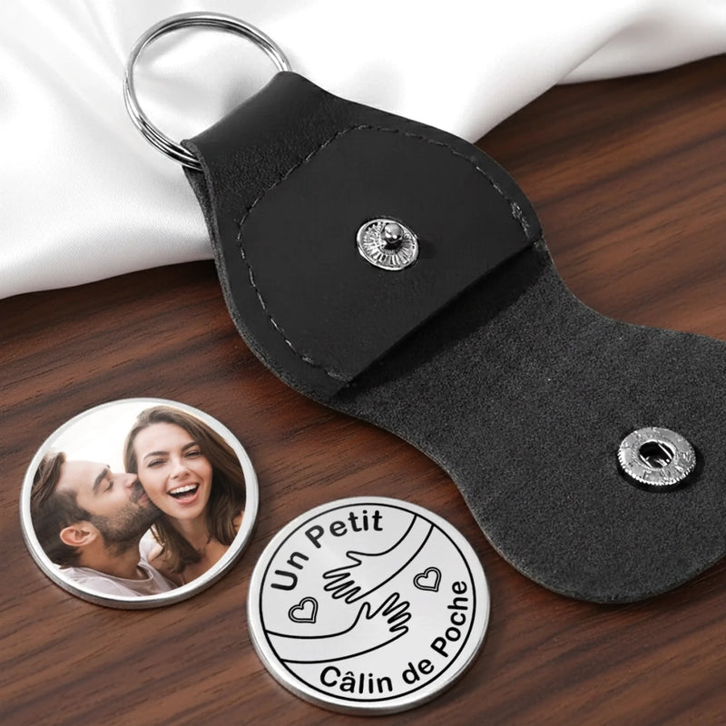 Porte-Bonheur De Poche Personnalisé Avec Photo – Cadeaux D’Anniversaire, De Noël Et De Mariage Pour Mari Et Femme, Lui Et Elle – Un Morceau De Moi À Garder Près De Toi
