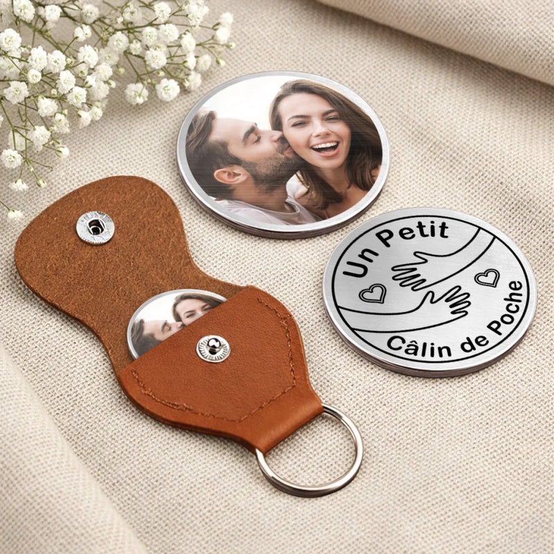 Porte-Bonheur De Poche Personnalisé Avec Photo – Cadeaux D’Anniversaire, De Noël Et De Mariage Pour Mari Et Femme, Lui Et Elle – Un Morceau De Moi À Garder Près De Toi