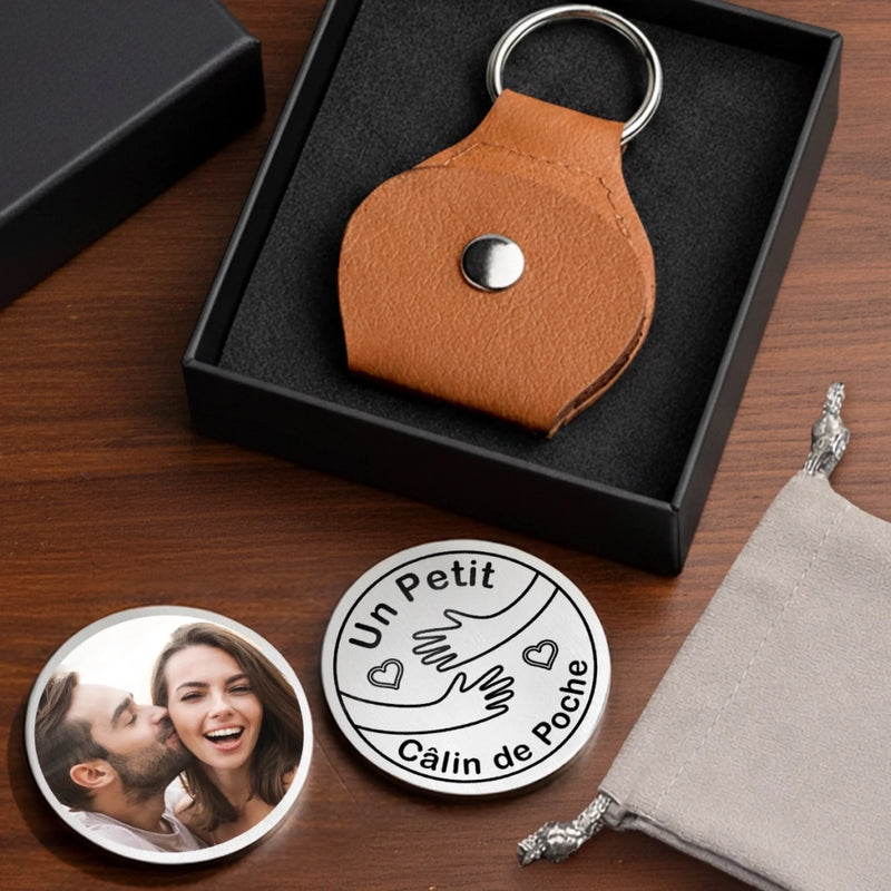 Porte-Bonheur De Poche Personnalisé Avec Photo – Cadeaux D’Anniversaire, De Noël Et De Mariage Pour Mari Et Femme, Lui Et Elle – Un Morceau De Moi À Garder Près De Toi