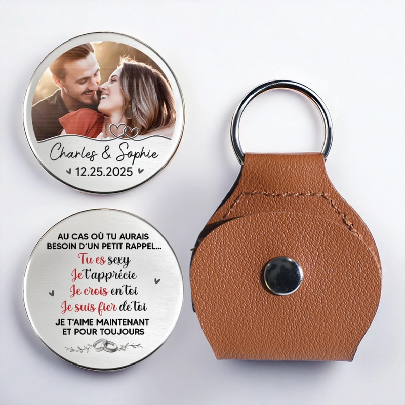 Porte-Bonheur De Poche Personnalisé Avec Photo – Cadeaux D’Anniversaire De Mariage Pour Mari Et Femme, Pour Lui Et Pour Elle – Tu Apportes Une Lumière Que Le Monde Ne Peut Pas M’Offrir