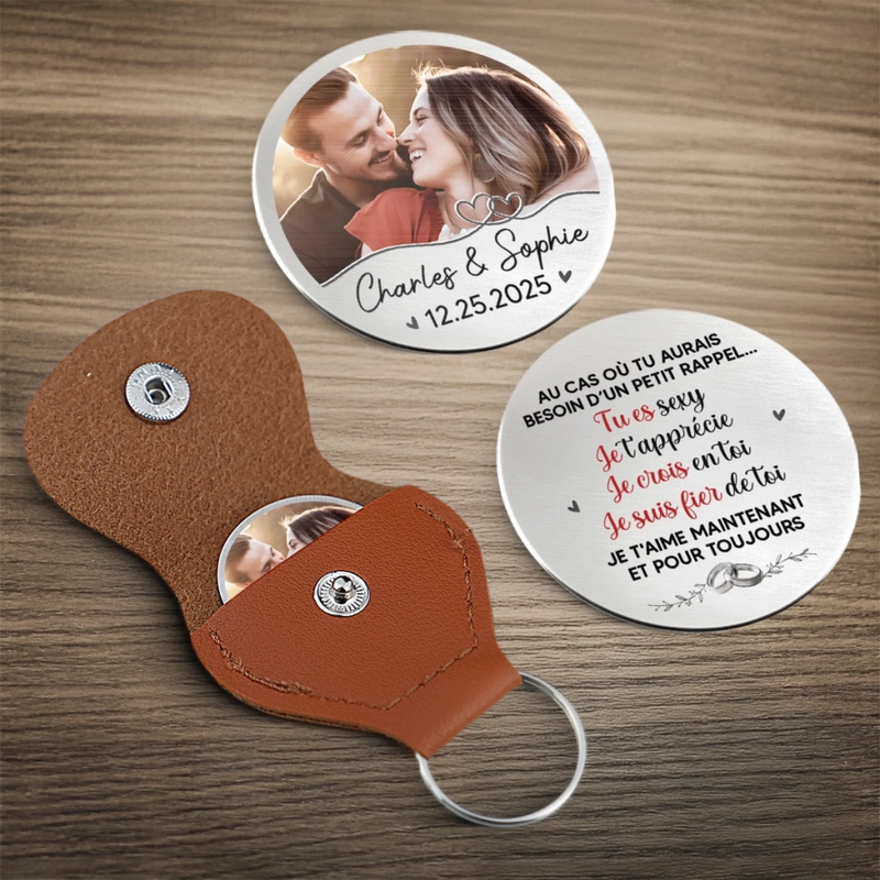 Porte-Bonheur De Poche Personnalisé Avec Photo – Cadeaux D’Anniversaire De Mariage Pour Mari Et Femme, Pour Lui Et Pour Elle – Tu Apportes Une Lumière Que Le Monde Ne Peut Pas M’Offrir
