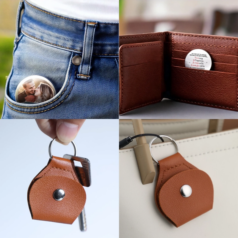 Porte-Bonheur De Poche Personnalisé Avec Photo – Cadeaux D’Anniversaire De Mariage Pour Mari Et Femme, Pour Lui Et Pour Elle – Tu Apportes Une Lumière Que Le Monde Ne Peut Pas M’Offrir