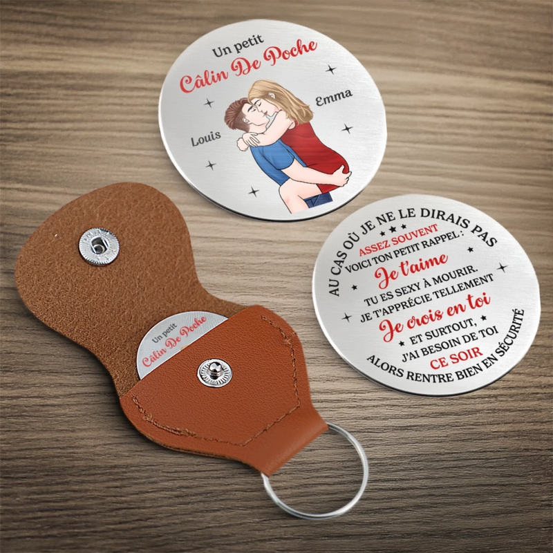 Porte-Bonheur De Poche Personnalisé Avec Photo – Cadeaux D’Anniversaire De Mariage Pour Mari Et Femme, Pour Lui Et Pour Elle – Un Amour Doux, Un Lien Solide
