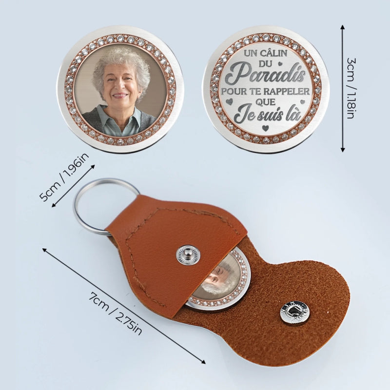 Porte-Bonheur De Poche Personnalisé Avec Photo – Cadeaux De Souvenir Et De Condoléances Pour La Perte D’Une Maman Ou D’Un Papa – Dans Mon Cœur, Toujours Avec Toi