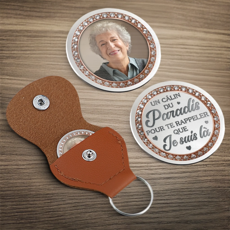 Porte-Bonheur De Poche Personnalisé Avec Photo – Cadeaux De Souvenir Et De Condoléances Pour La Perte D’Une Maman Ou D’Un Papa – Dans Mon Cœur, Toujours Avec Toi