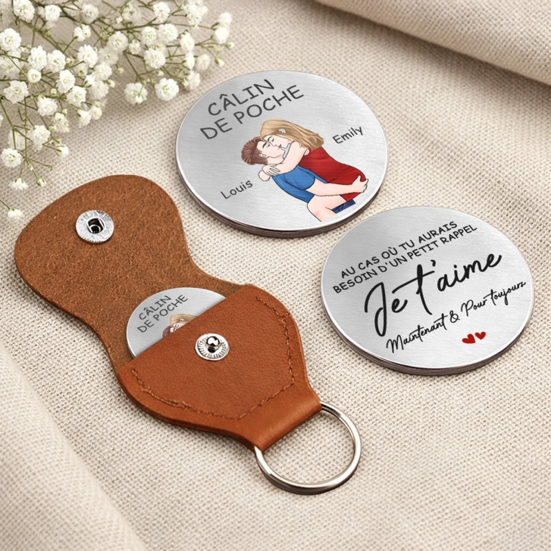 Porte-Bonheur De Poche Personnalisé – Cadeaux D’Anniversaire De Mariage Pour Mari Et Femme, Lui Et Elle – Un Amour À Garder Près De Soi