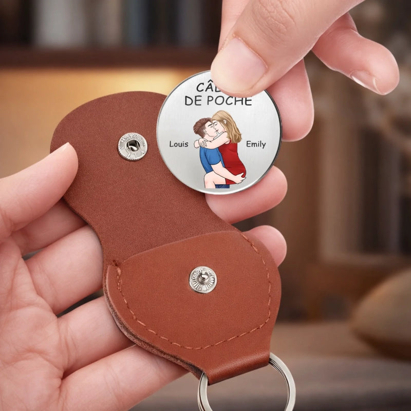 Porte-Bonheur De Poche Personnalisé – Cadeaux D’Anniversaire De Mariage Pour Mari Et Femme, Lui Et Elle – Un Amour À Garder Près De Soi