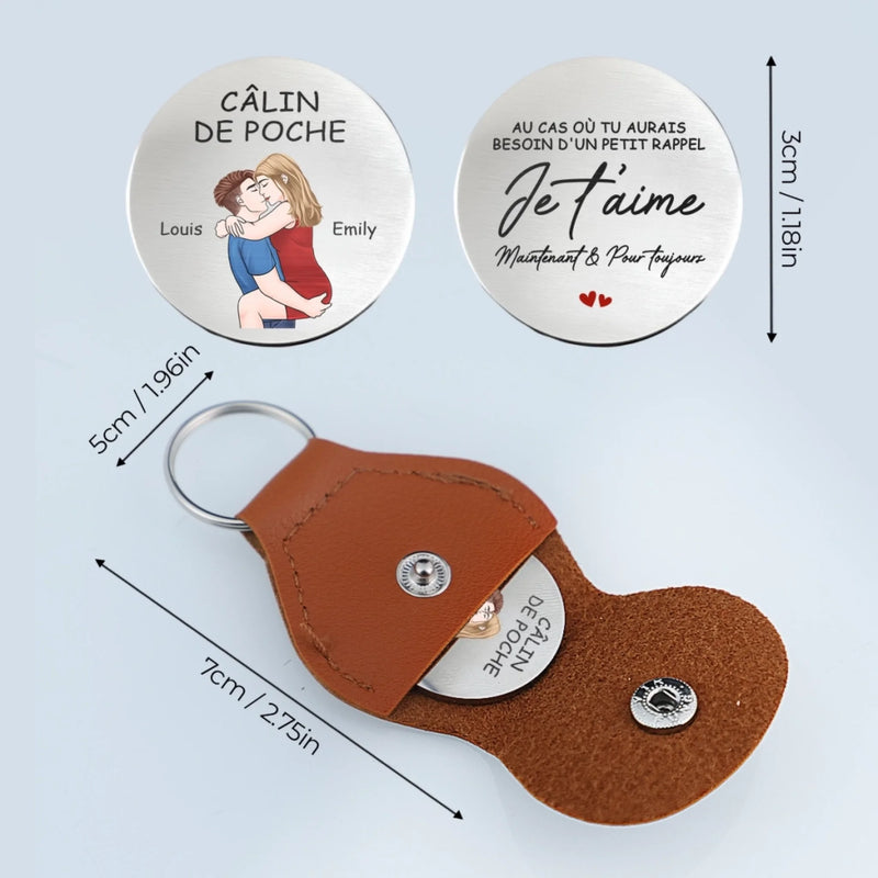 Porte-Bonheur De Poche Personnalisé – Cadeaux D’Anniversaire De Mariage Pour Mari Et Femme, Lui Et Elle – Un Amour À Garder Près De Soi