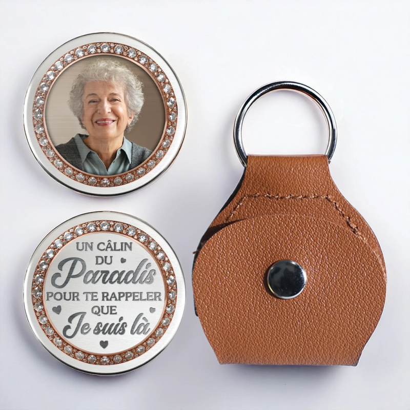 Porte-Bonheur De Poche Personnalisé Avec Photo – Cadeaux De Souvenir Et De Condoléances Pour La Perte D’Une Maman Ou D’Un Papa – Dans Mon Cœur, Toujours Avec Toi