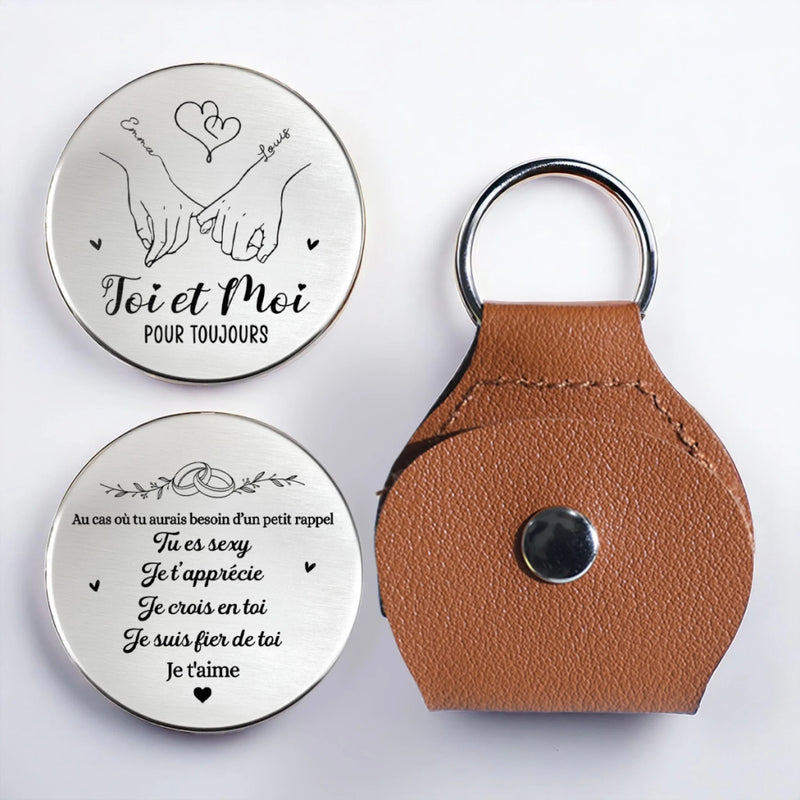 Porte-Bonheur De Poche Personnalisé – Cadeaux D’Anniversaire, De Noël Et De Mariage Pour Mari Et Femme, Lui Et Elle – Toi Et Moi, Pour Toujours